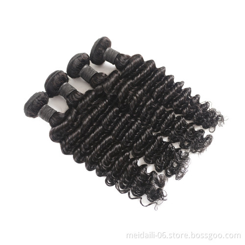 Brazilian Hair Deep Wave Bundles Natural Black 100% Human Hair Bundles Remy Hair Extensions